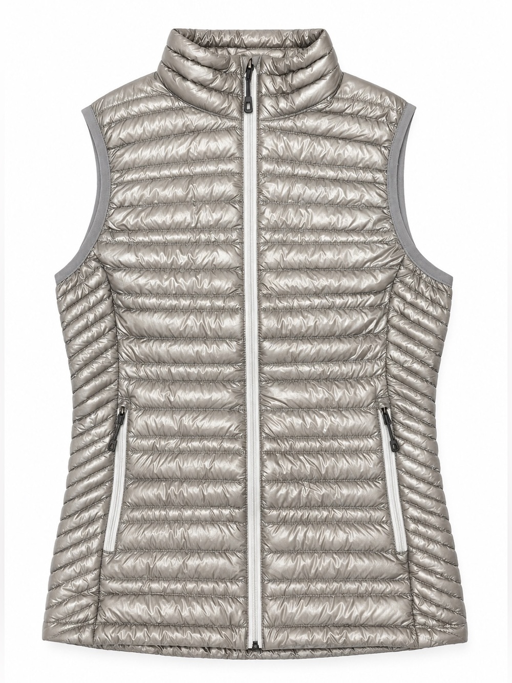 Patagonia Down Sweater Puffer Vest Metallic Gray silver Women’s XS